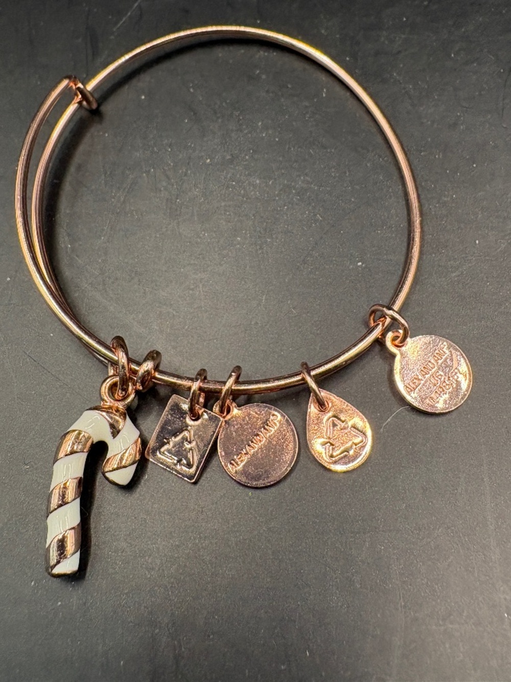 Alex & Ani Limited Edition Rose Gold Candy Cane Expandable Bracelet